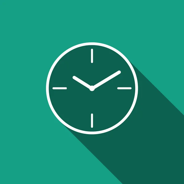 Icona dell'orologio con lunga ombra . — Vettoriale Stock