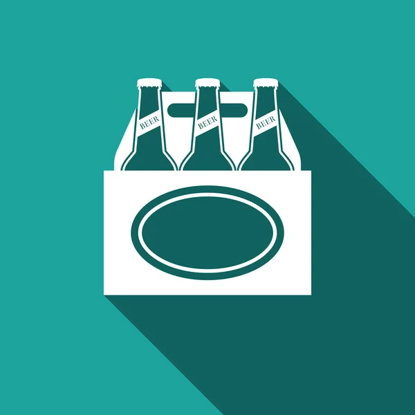 Pack d'icône de bière avec ombre longue . — Image vectorielle