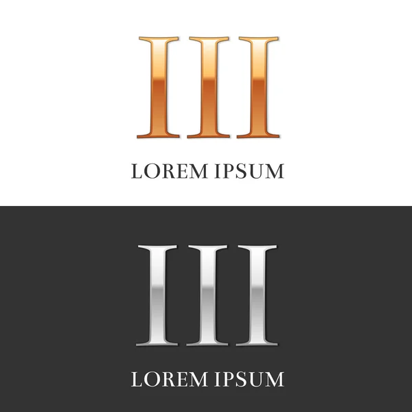 3, III, lüks altın ve gümüş Roma rakamları, işaret, logo, sembol