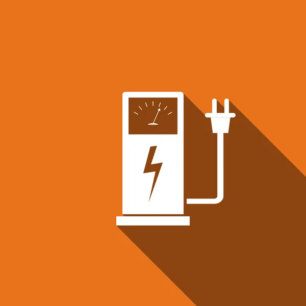 Elektrik enerji kaynağı uzun gölge simgesiyle arabalar için.