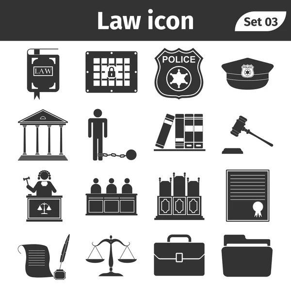 Conjunto simple de iconos vectoriales relacionados con la Ley y la Justicia — Vector de stock