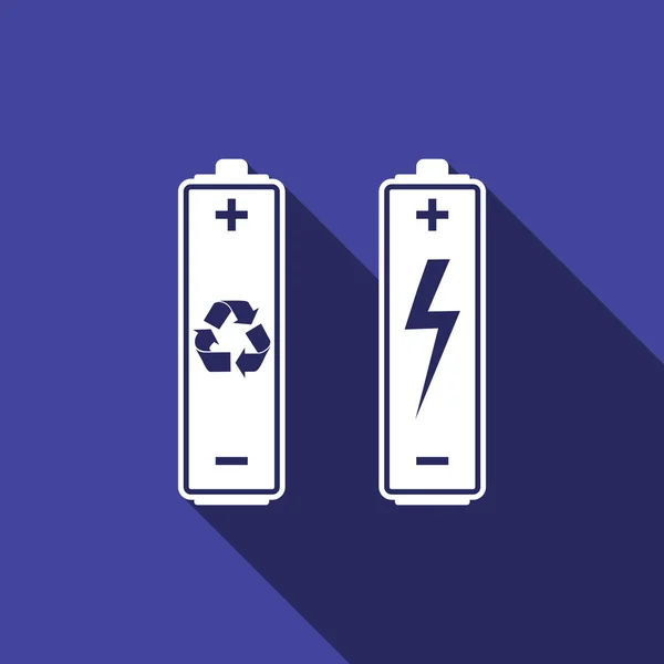 Bateria com símbolo de reciclagem - conceito de energia renovável e renovação —  Vetores de Stock