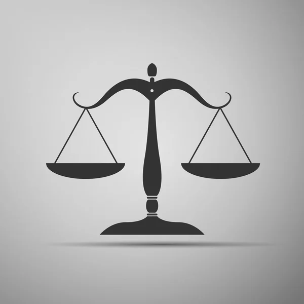 La giustizia bilancia l'icona della silhouette . — Vettoriale Stock