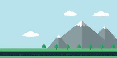 Banliyö manzara illüstrasyon