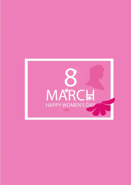 Tarjeta de felicitación floral rosa abstracta - Día Internacional de la Mujer Feliz - 8 de marzo — Vector de stock