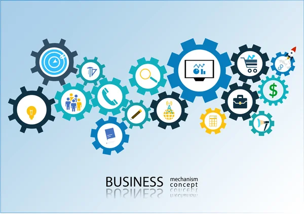 Concetto di meccanismo aziendale - Illustrazione — Vettoriale Stock
