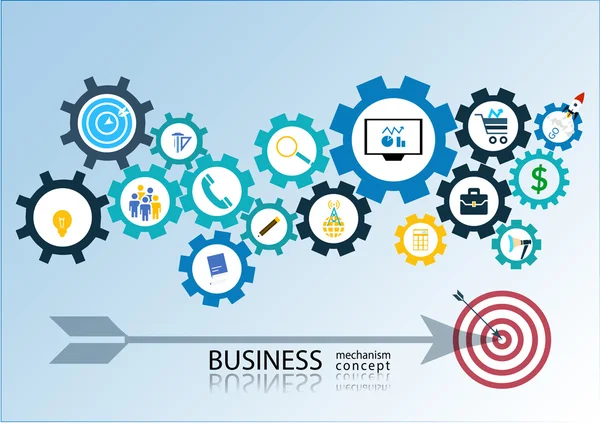 Konzept des Geschäftsmechanismus - Illustration — Stockvektor