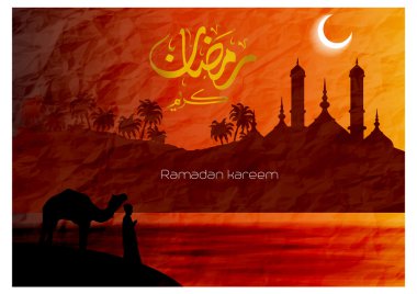 vektör çizim Ramazan kareem modern İslam ve Arap hat (çeviri cömert Ramazan), Ramazan Ramazan veya MARiiELiiTA ya da ramdane ile bir kutsal açlık Müslüman-Müslüman bir.
