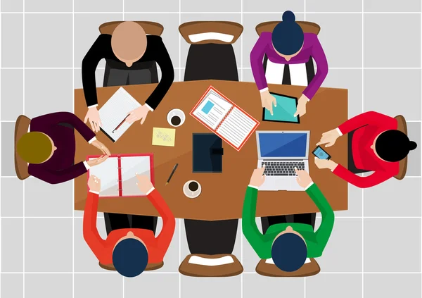Office worker. Business work, desk and workplace, employee man, businessman, workspace. Flat design vector illustration — Stock vektor