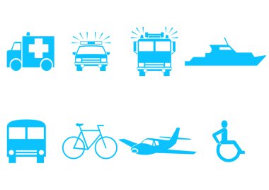 Vector illustration of  vehicle and transport related icons for your design or application.