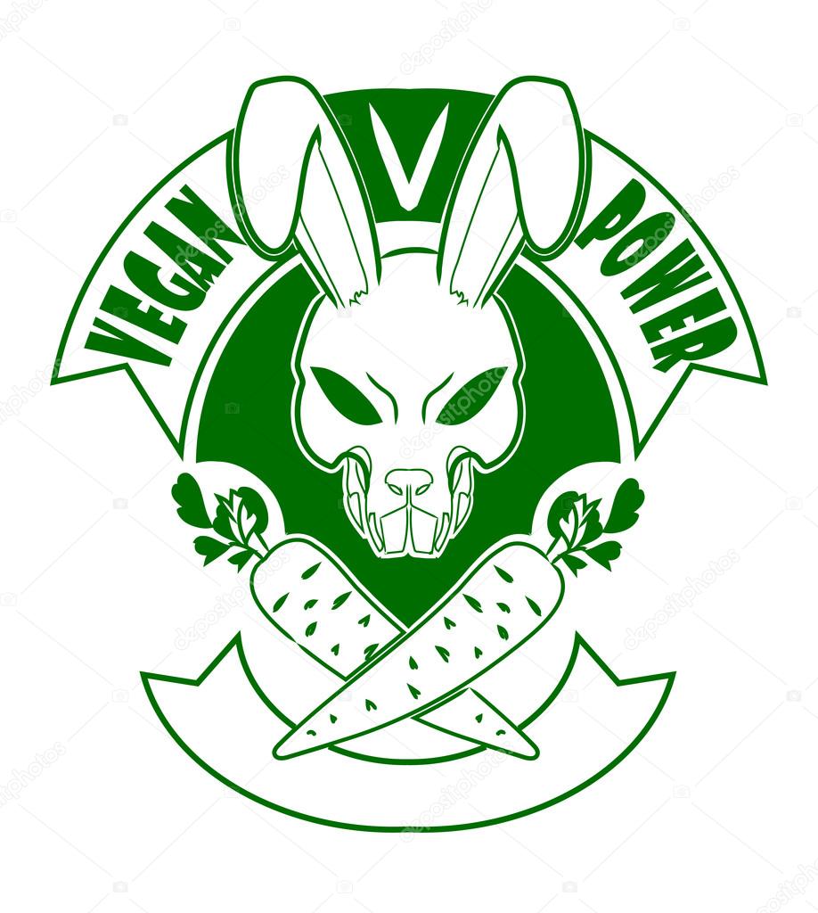 Download Cruelty-free go vegan cartoon bunny logo badges — Stock ...