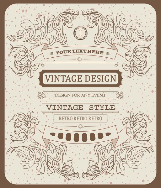 Vector fresco hipster hermosa Invitación Vintage Plantilla tipográfica — Vector de stock