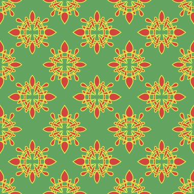 Beyaz arka plan üzerinde vektör soyut damasko seamless modeli