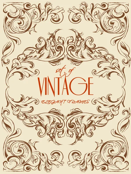Sehr elegante Vintage-Vektorrahmen für Dekoration, Einladungen, Vorlagen und anderes. Folge 10 — Stockvektor
