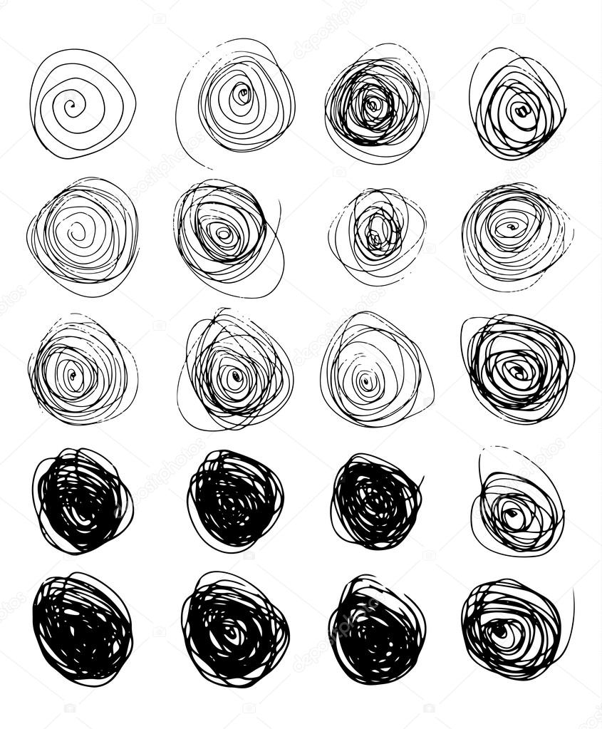 Vector Abstract Chaotic Round Sketch. Eps 10.