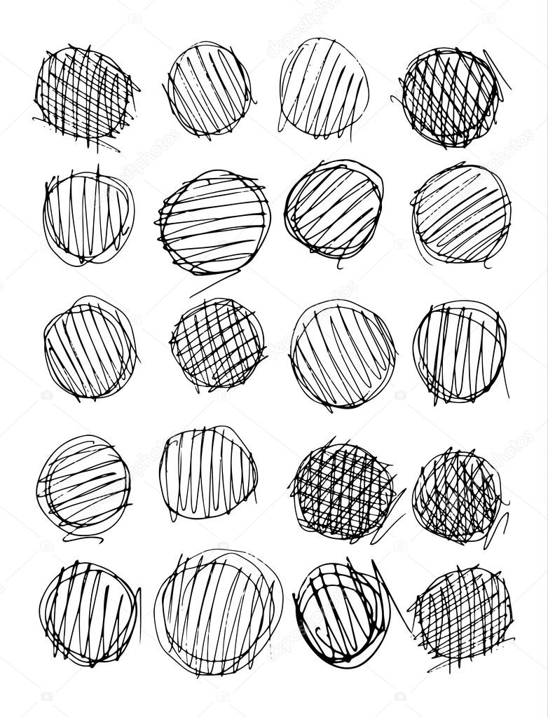 Vector Abstract Chaotic Round Sketch. Eps 10.