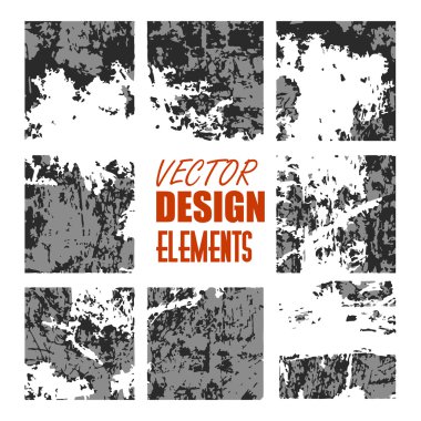 vektör grunge dokular, arka planlar ve fırçalar. Sanatsal tasarım öğeleri koleksiyonu. İzole vektör