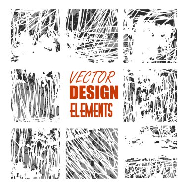 vektör grunge dokular, arka planlar ve fırçalar. Sanatsal tasarım öğeleri koleksiyonu. İzole vektör eps 10