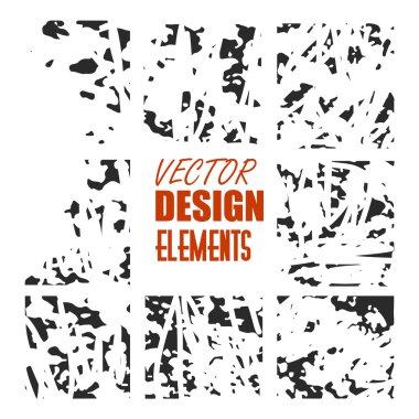 El dokular ve fırçalar çekilmiş. Sanatsal tasarım öğeleri koleksiyonu. İzole vektör