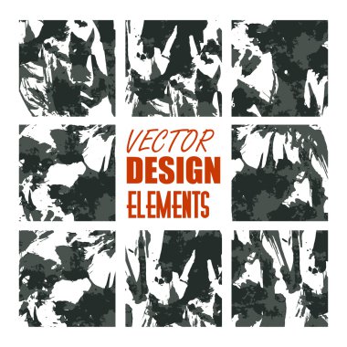vektör grunge dokular, arka planlar ve fırçalar. Sanatsal tasarım öğeleri koleksiyonu. İzole vektör eps 10