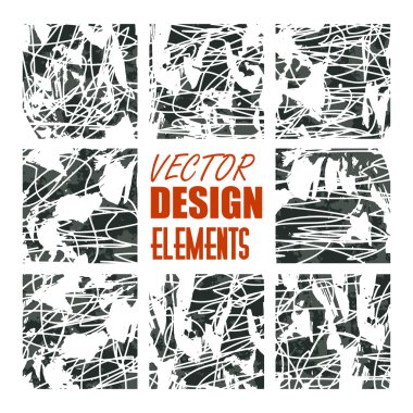 vektör grunge dokular, arka planlar ve fırçalar. Sanatsal tasarım öğeleri koleksiyonu. İzole vektör eps 10