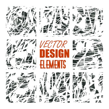 vektör grunge dokular, arka planlar ve fırçalar. Sanatsal tasarım öğeleri koleksiyonu. İzole vektör eps 10
