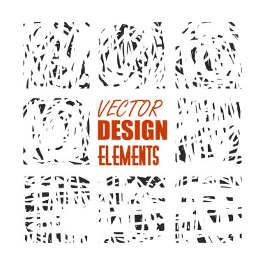 doku, arka plan, fırçalar ve diğer tasarım için grunge çizik vektör elemanları. İzole eps 10