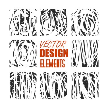 doku, arka plan, fırçalar ve diğer tasarım için grunge çizik vektör elemanları. İzole eps 10