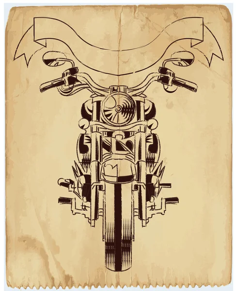 Vektor Grunge Hintergrund mit einem Hot Rod Motorrad — Stockvektor