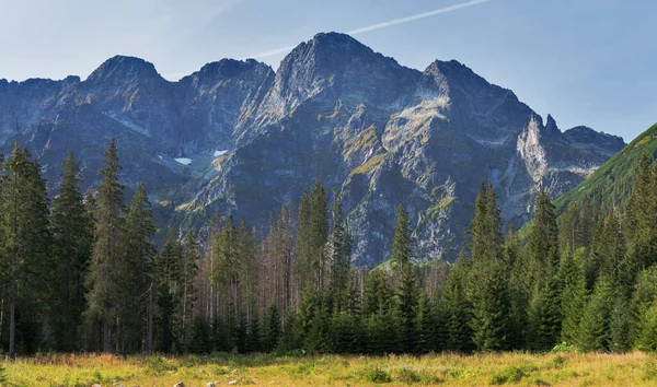 Dağın arka planında bir turistle manzaralar ve akşam aydınlatmalı göller.