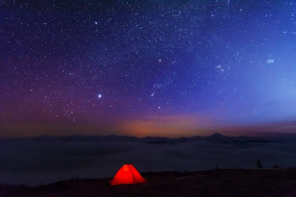 Espacio Noches Estrelladas Con Una Brillante Vía Láctea Telón Fondo — Foto de Stock