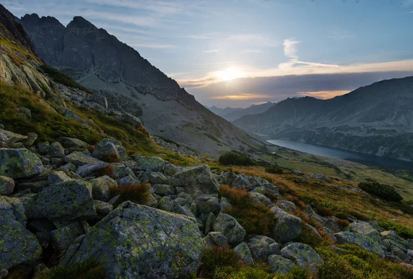 Puestas Sol Verano Amaneceres Polonia Las Altas Montañas Eslovacas Tatras — Foto de Stock