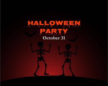 Halloween Party Skeleton Dance Illustration