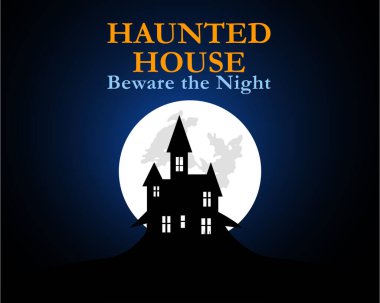 Haunted House Beware the Night Illustration