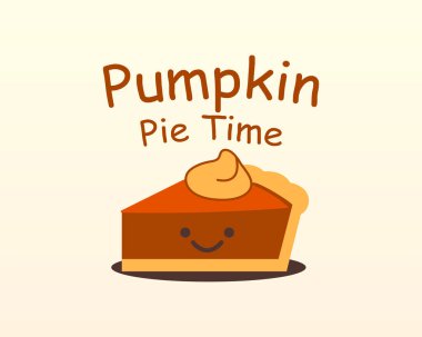 Pumpkin Pie Time Autumn Dessert Illustration
