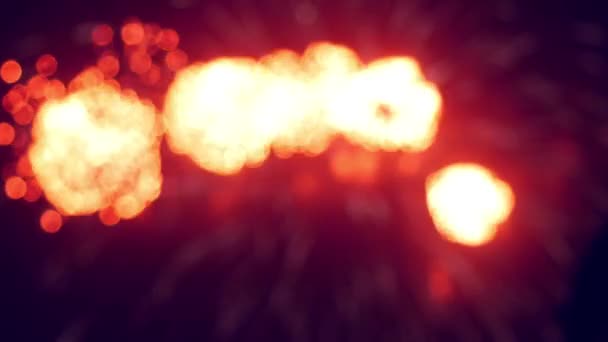 Фейерверк против ночного неба — стоковое видео