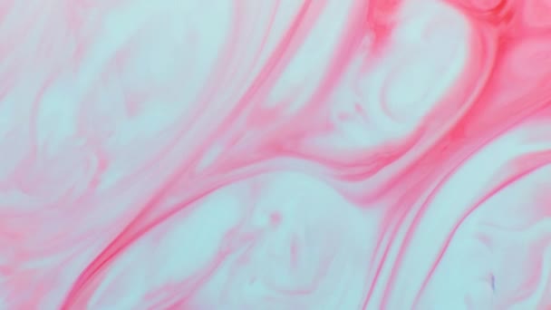 Abstrakcyjna kolorowa animacja cieczowa różowo-biała falista gładka wielokolorowa powierzchnia przepływu — Wideo stockowe