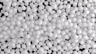 Logonuzu ya da mesajınızı gösterin. Beyaz parlak fütüristik toplar, hareket konsepti sırasında küçük parlak kürelerin izole edilmiş üç boyutlu dijital animasyonlarını birbirine karıştırarak arkaplanı şekillendirir. Alfa kanalı dahil.