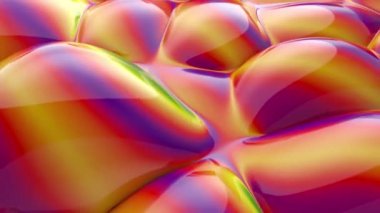 Renkli parlak kürenin 3D animasyon yapısı. Hareketli, hareketsiz, kusursuz. Yumuşak hareketin soyut fütüristik arka planı.
