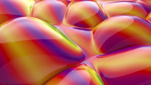 3d animation structure of colorful glossy sphere shape motional seamless looped abstract futuristic background of soft movement balls modern wallpaper template — Stock Video