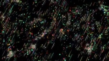 Gelişmiş Teknoloji Kavramsal Görselleştirme: Devre Tahtası İşlemci Mikroçip Nöral Ağ 'ın Yapay Zeka Dijitalleşmesi ve Bulut Bilgisayar Verisi. Dijital Çizgiler Veri Taşı