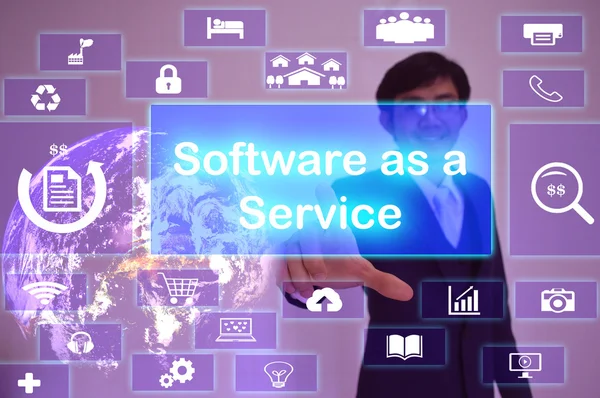 Software as a Service (Saas) concept  presented by  businessman