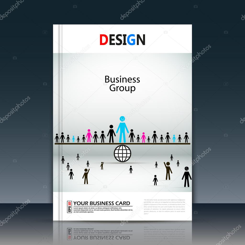 Abstract composition, white a4 brochure title sheet, manage human resources, HR organization chart, global people communication, international market, leadership, head, director, EPS 10 illustration