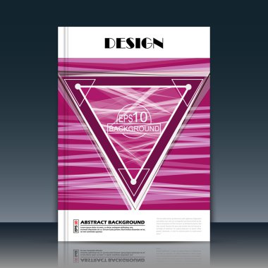 Soyut kompozisyon, pembe üçgen parça yapımı, metin çerçeve yüzeyi, a4 broşür başlık sayfası, yaratıcı figür simgesi, mermer taş logo işareti, firma afiş formu, el ilanı moda, Eps10 illüstrasyon