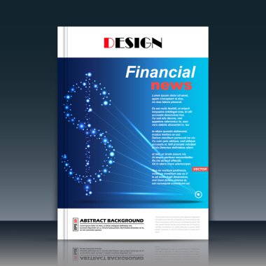 Soyut kompozisyon, mavi dolar işareti inşaat, metin çerçeve yüzeyi, a4 broşür başlık sayfası, yaratıcı rakam simgesi, finansal haber, logo işareti, firma afiş formu, el ilanı moda, Eps10 illüstrasyon