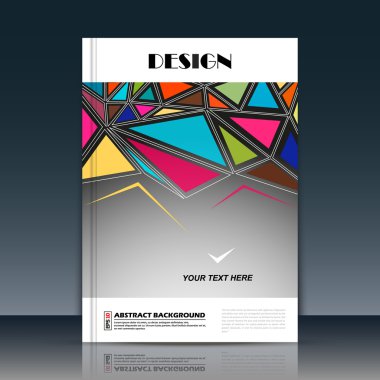 Soyut kompozisyon, üçgen parça yapımı, metin çerçeve yüzeyi, siyah a4 broşür başlık sayfası, yaratıcı figür simgesi, vitrage hatları logo işareti, firma afiş formu, el ilanı moda, Eps10 illüstrasyon