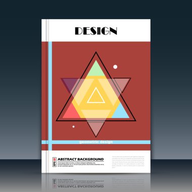 Soyut kompozisyon, a4 broşür başlık sayfası, üçgen yapı, hexagram yıldız simgesi, metin çerçevesi yüzeyi, yaratıcı rakam, logo işareti, firma afiş formu, el ilanı moda, Eps10 illüstrasyon