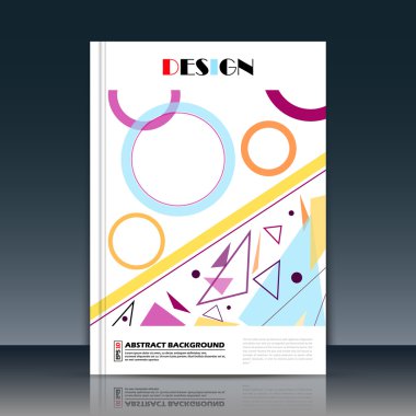 Abstract composition, a4 brochure title sheet, triangle, circle, line construction, ring part icon, text frame surface, creative figure, logo sign, firm banner form, flier fashion, EPS10 illustration
