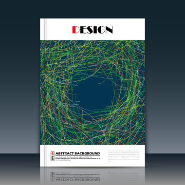 Soyut kompozisyon, a4 broşür başlık sayfası, yeşil çim simgesi, kara delik, koyu boşluk metin çerçeve yüzeyi, yaratıcı rakam, logo işareti inşaat, firma afiş formu, el ilanı moda, Eps10 illüstrasyon