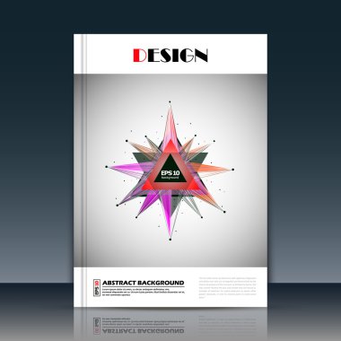 Soyut kompozisyon, a4 broşür başlık sayfası, üçgen yapı, hexagram yıldız parlaklık simgesi, metin çerçevesi yüzeyi, yaratıcı rakam, logo işareti, firma afiş formu, el ilanı moda, Eps10 illüstrasyon
